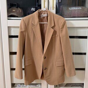 Zara Women's Brown Blazer Khaki Tan Blazer - Size S